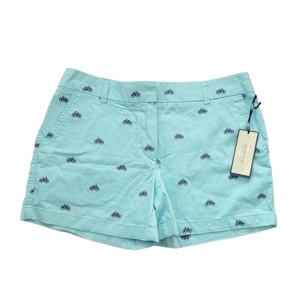 British Khaki Pants - NWT British Khaki Turquoise Embroidered Bicycle Pattern Shorts Size 4